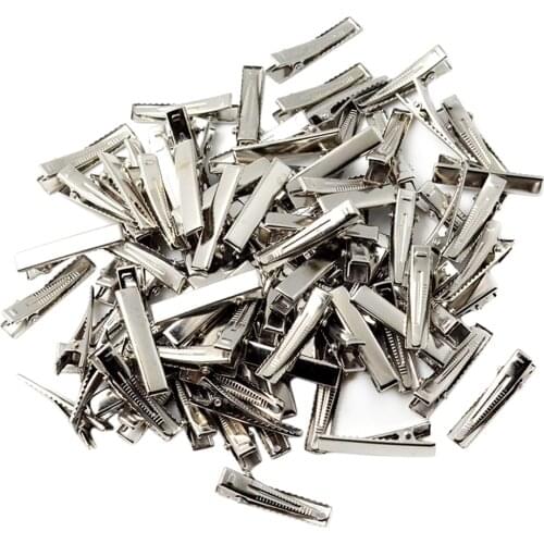 30/100Pack Metal Alligator Hair Clips Flat Crocodile Duckbill Hairclip Clamp