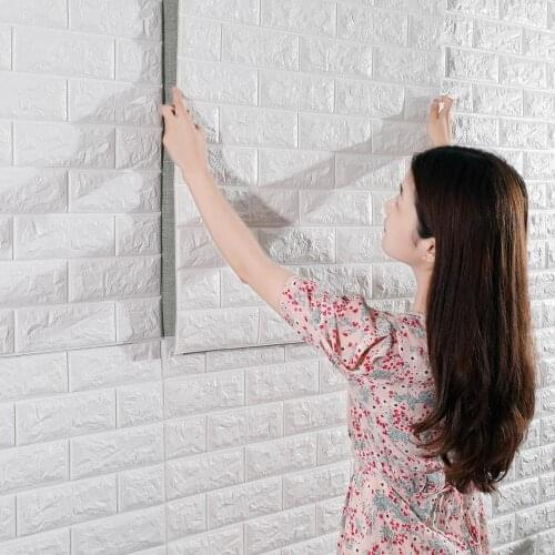 70*77cm 3D Wall Stickers Imitation Brick Bedroom Decor Waterproof Self-adhesive Wallpaper For Living Room Kitchen TV Backdrop