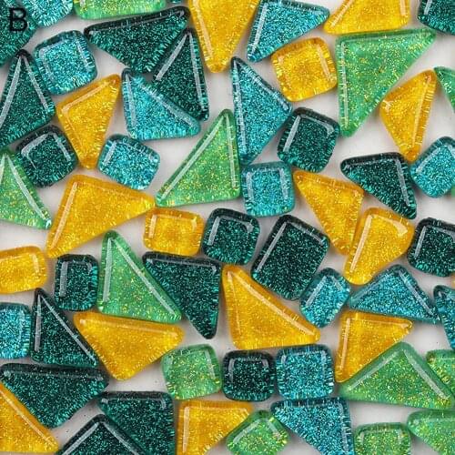 Ceramic Stones 500Pcs Irregular Mixed Color Glitter Mosaic Stones DIY Handmade Craft Home Decor Mosaic Ornaments Tiles Stone