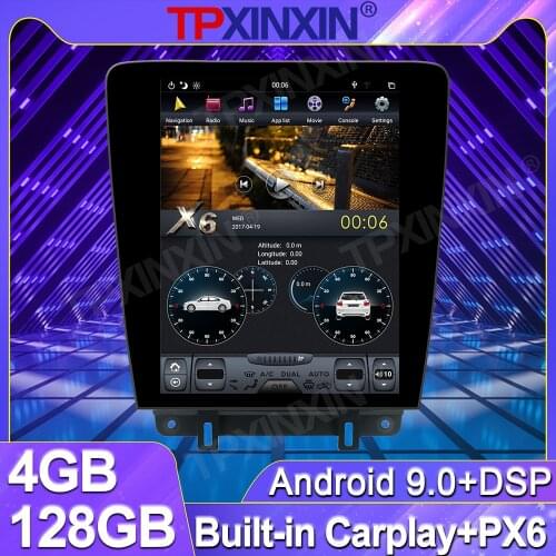 4+128G For Ford Mustang 2010 - 2014 Android Tesla big Screen Car Tape Recorder Multimedia Video Player 12.1 Inch GPS Navigation