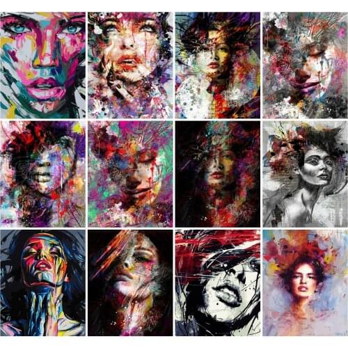 AZQSD DIY Coloring By Numbers Girl Abstract Canvas Art Zero Foundation Painting By Numbers Portrait Living Room Decoration