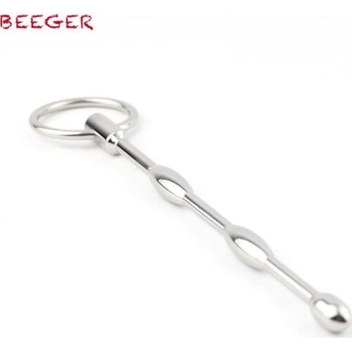 BEEGER Wind Swept Bulbed Penis Plug Surgical Steel Plug, Sensual curves enhance the experience during sounding and finished