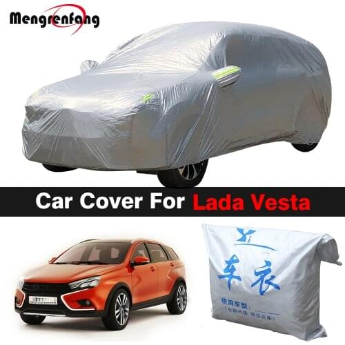 Full Car Cover Outdoor Indoor Anti-UV Sun Rain Fog Snow Dust Resistant Cover For Lada Vesta Sedan Estate 2015-2021