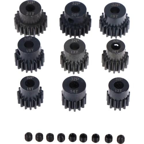 32P M0.8 5mm 13T 14T 15T 16T 17T 18T 19T 20T 21T Black Steel Metal Pinion Motor Gear For 1/10 Rc Model Car Motor