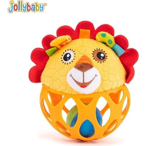 Baby Cloth Toys 0-12 Months Rattle Ball Teether Tactile Perception Animal Learning Plush Educational Hand Grasp Jollybaby