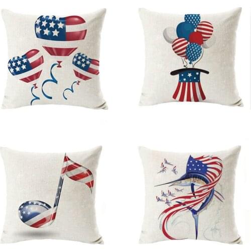 GY0183-3 USA Independence Day Cushion Case (No Filling) 1PC Polyester Home Decor Bedroom Decorative Sofa Car Throw Pillows