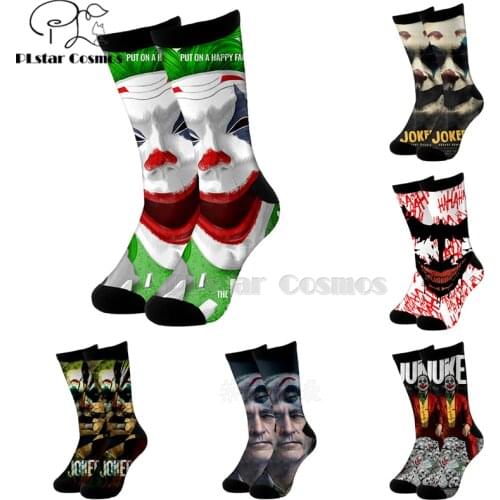 Plstar Cosmos haha joker Evil villain cotton socks Cartoon 3d Printed socks High Sock Men Women long socks Novelty socks