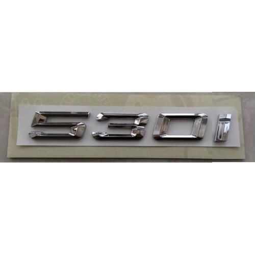 Chrome Shiny Silver ABS Number Letters Word Car Trunk Badge Emblem Letter Decal Sticker for BMW 5 Series 530i