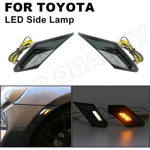 Smoked Amber LED Side Marker Light Turn Signal Lamp White Running Position Light For Subaru BRZ Toyota 86 GT86 FT86 Scion FR-S
