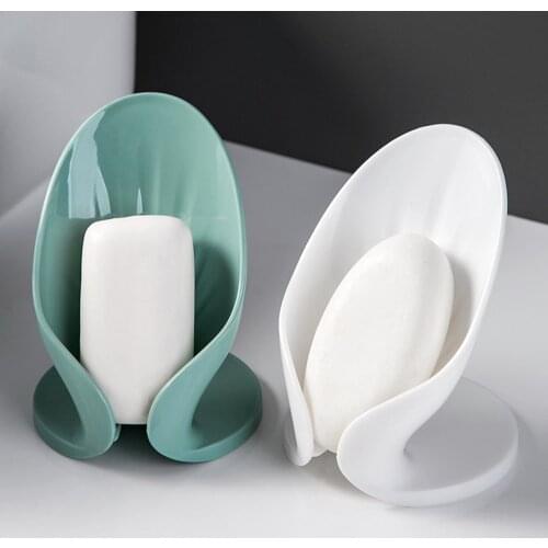 Leaf Shape Soap Box Drain Soap Holder Box Bathroom Accessories Toilet Laundry Soap Box Bathroom Supplies Tray Gadgets