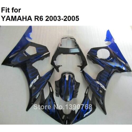 Hot Sale Fairings For YAMAHA YZF R6 2003 2004 2005 Black Blue Body Work Parts Fairing Kit R6 03 04 05 HZ33