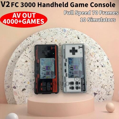 Mini Retro Video Game Console Built in 4000+ Classic Games Support Simulators Portable Pocket FC3000 V2 Handheld Game Player