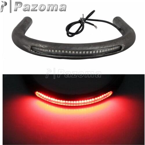 Motorcycle 7/8" Rear Seat Hoop Brat Style Cafe Racer Loop w/ LED Brake Tail Light Turn Signals for Honda Kawasaki Yamaha Suzuki