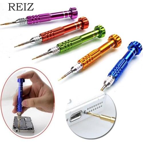 REIZ 5 in 1 multi-function Repair Open Tools Kit Screwdrivers Set Key Shape and Pen Shape Pocket Repair Tool For DIY Mobile Phon