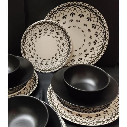 Plates and Bowls Set Serving 24-Piece Dinner Set Ceramika Dining Trend 2021 Decoration Sets