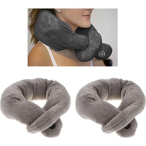 2x Travel Neck Pillow Massage Headrest For Office Airplane Car Train