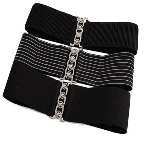 Plus Elastic Retro Waistband Women Wide Waist Belt Ladies Solid Color Waist Cinch Belt Girls Simple Style Dress Belt Accessory
