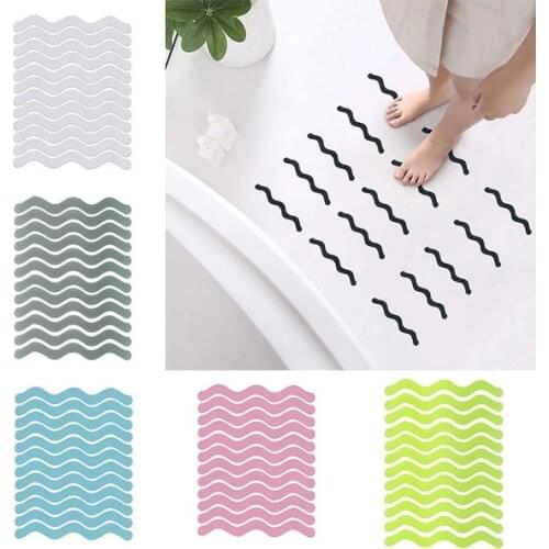 12 Pcs Self-Adhesive Waterproof Bathtub Shower Safety Strips Stickers Non Slip Bathroom S Shaped