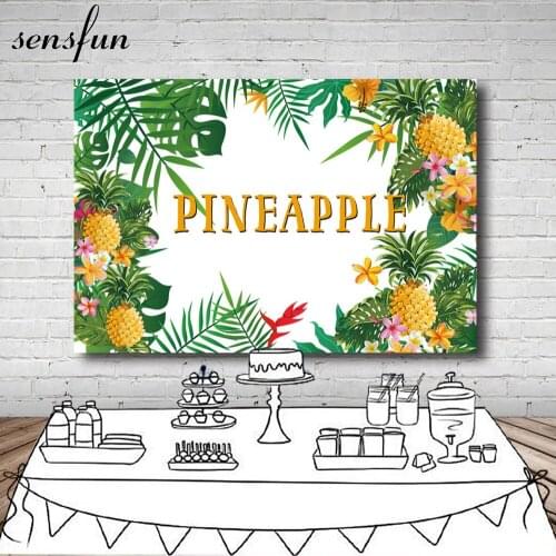 Sensfun Tropical Leaves Pineapple Photography Backdrop Summer Children Birthday Party Backgrounds Customized 7x5FT Vinyl