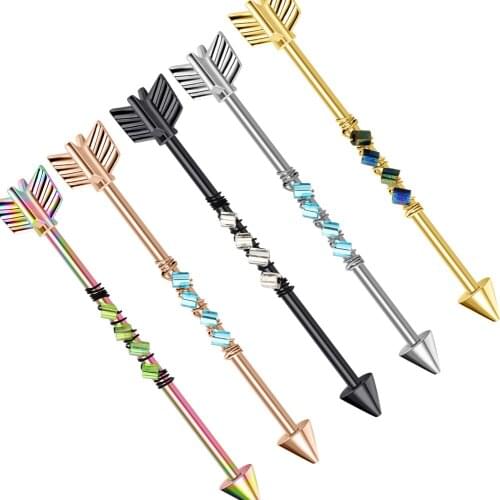 Ear Industrial Barbell 316L Stainless Steel Slotted Long Ear Bone Barbell Puncture Cartilage A Long Ear Bone Nail