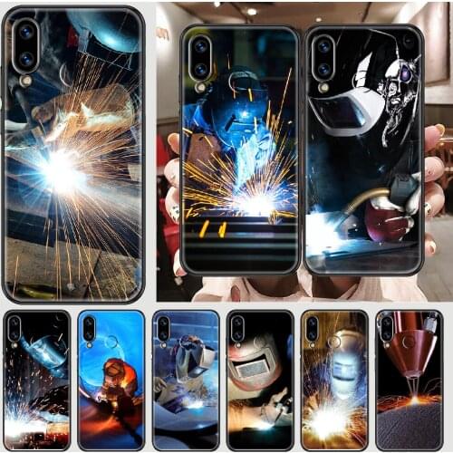 Solderin Welder Welding Worker Phone case For Huawei Honor 6 7 8 9 10 10i 20 A C X Lite Pro Play black silicone Etui 3D hoesjes