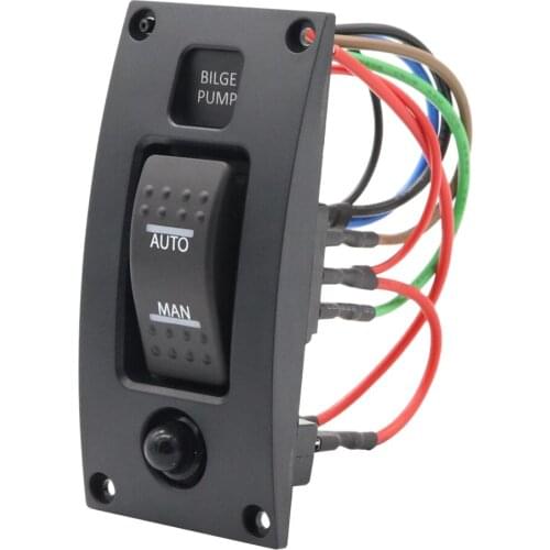 Marine Boat Deluxe Bilge Pump Rocker Panel Switch Auto-Off-Man (12-Volt/ 24-Volt) , Black