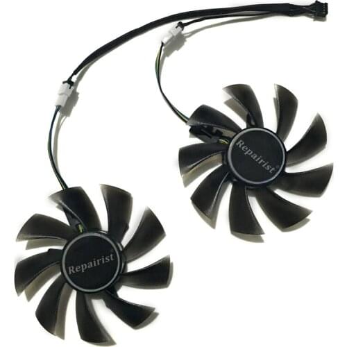 2pcs/set 85mm Diameter Graphics cards Fan RX570 RX-570 GPU Cooler For HIS RX 570 IceQ X2 Turbo 4GB Video Card Cooling
