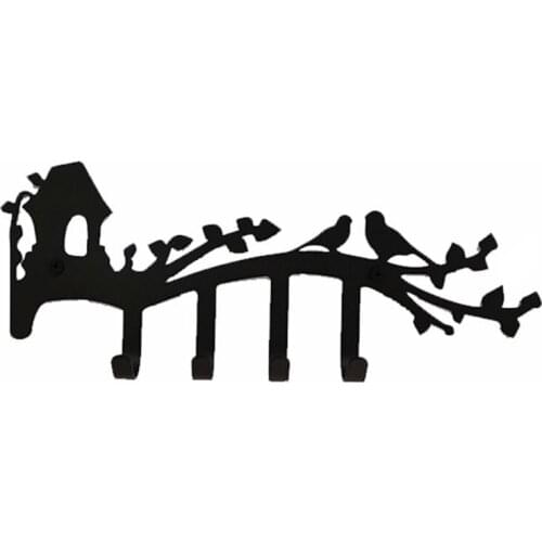 Branches Birds House Wall Key Hook Home Entrance Key Holder Pegs Sundries Key Storage Rack Hook Shelf Hanging Key Hooks