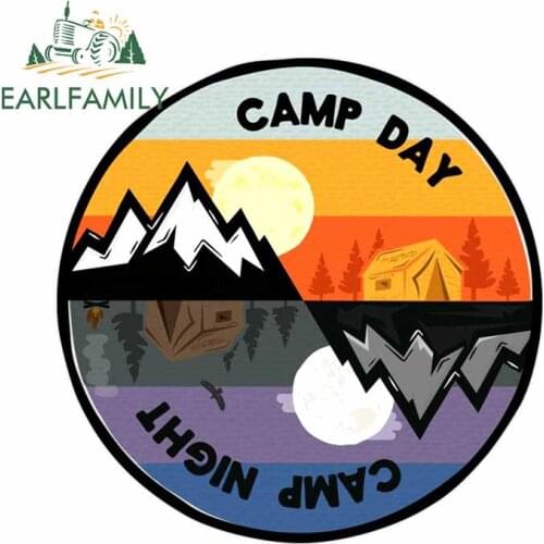 EARLFAMILY 13cm x 13cm For Camp Day Refrigerator Car Stickers Fine Decal Waterproof 3D Vinyl Material For JDM SUV RV Decoration
