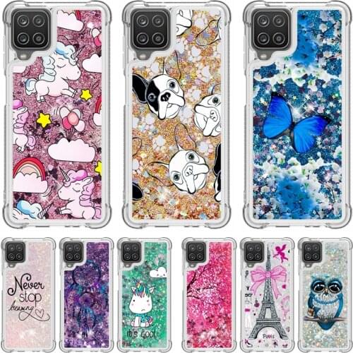 Liquid Phone Case For Samsung Galaxy A12 Case Cover for Samsung A12 A 12 SM-A125F Coque Glitter Dynamic Quicksand Soft Cases