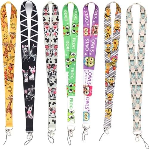 Giraffe Bee Owls Animal Lanyard Neck Strap for key ID Card Cellphone Straps Badge Holder Hanging Rope Neckband Accessories 1pcs