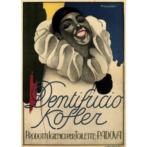 Dentifricio Kofler Toothpaste LARGE METAL TIN SIGN POSTER RETRO WALL PLAQUE