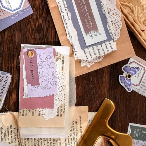 10Pcs/Bag Label Collage Material Paper Junk Journal Planner Craft Paper Scrapbooking Vintage Decorative DIY Craft Photo Album
