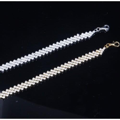 10pcs Boho Jewelry Double Row Iced Out Chain Bracelet Christmal Gift Lucuxy Cubic Zirconia Tennis Bracelets For Women