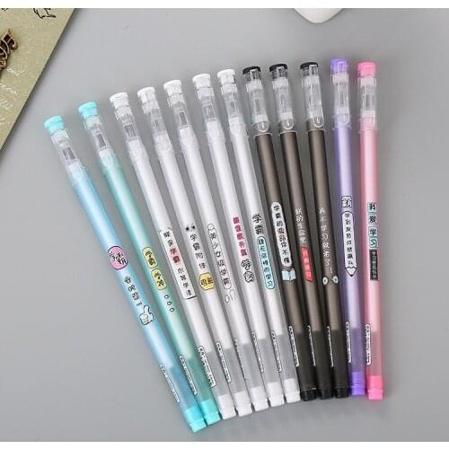 20 pcs Creative New Transparent Xueba Neutral Pen Cute Cartoon Stationery with Written Painting Water-based Signature Pen