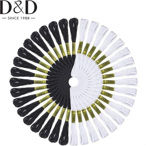 24 Skeins Cotton Embroidery Thread Floss Cross Stitch Threads Sewing Skeins Craft DIY for Knitting Bracelet Braided Line