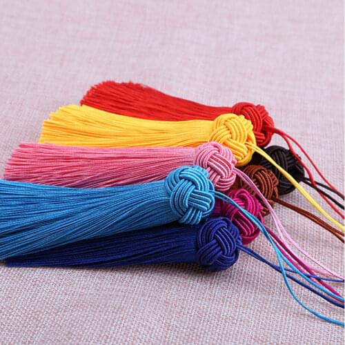 5pcs/lot Large Colorful Smooth Chinese Knot Car Tassel Handmade Big Long Silk Tassel Fringe Pendant for DIY Jewelry Accessories