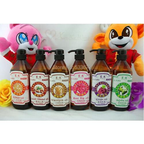 500g Pure Essential Oil SPA Thai Massage Oils Products Supply Ginger Sweet Almond Wheatgem Jojoba Grape Rose Hip Massager