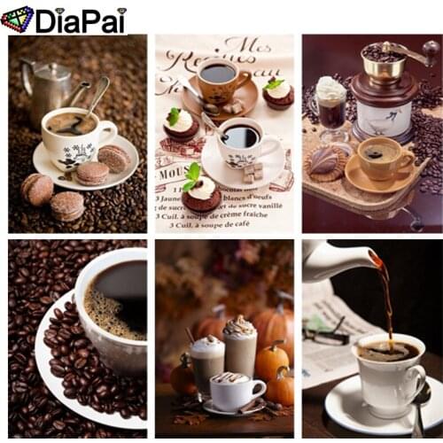 DIAPAI 5d Diamond Painting Full Square/Round "Coffee landscape" Picture Of Rhinestone DIY Diamond Embroidery Home Decor
