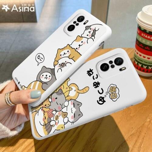 ASINA Cute Couple Case For Xiaomi Poco F3 F2 Pro Official Original Liquid Silicone Cases For Xiaomi Poco X2 X3 NFC Cover Funda