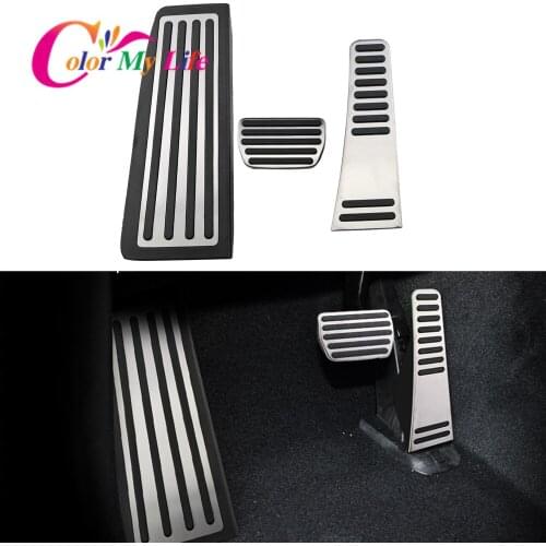Color My Life Stainless Steel Car Pedals for Volvo XC60 2017-2021 Accelerator Fuel Pedal Brake Foot Rest Pedals Protection Cover