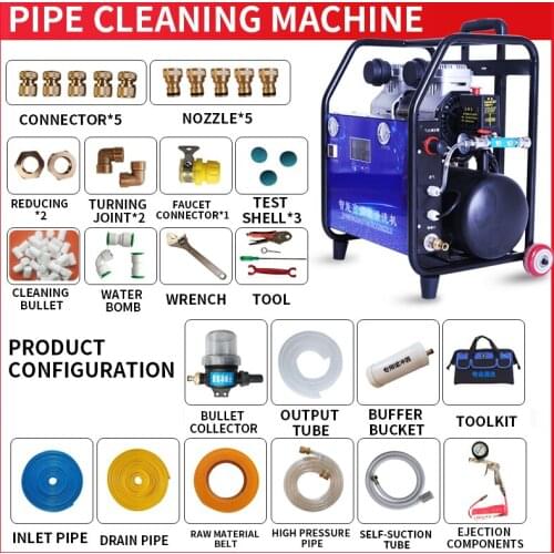 Household pipe cleaning machine 1600W automatic multifunctional geothermal tap water pipe cleaning intelligent commercial
