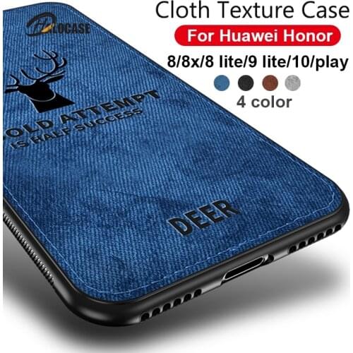 Fabric phone Cloth case on honor 9A case for huawei honor 8X 9X case on honor 20Lite 8 10 light bumper for honor 8A 7C 7A 5.7in