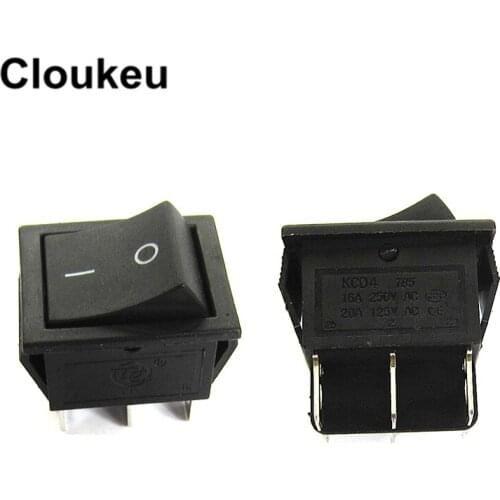 KCD4 Black 6Pin/2File Power button Rocker Switch 16A250V 20A125V 31x25MM