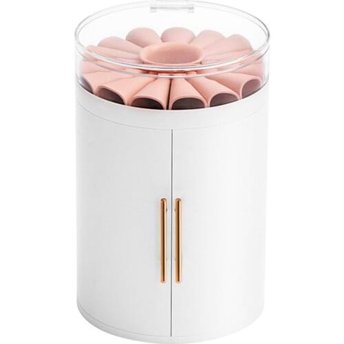 Cylindrical Jewelry Box With Floral Top 5 Level Round Makeup Organizer for Holding Lipstick Lipgloss Earrings Jewelry LBS