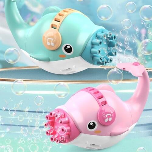 Electric Bubble Blower Bubble Maker Toy for Children Automatic Cartoon Dolphin Bubble Machine Summer Bubble Blowing Kids Toys