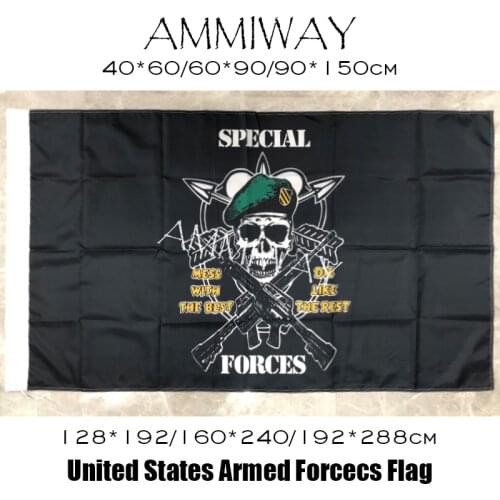 AMMIWAY Any Size US USA Special Forces Space Force Flags and Banners United States Army Special Forces Polyester Printed Flag