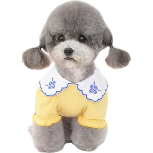 Cotton Dog Shirt Summer Dog Clothes Cat Puppy Clothing Yorkshire Pomeranian Poodle Bichon Schnauzer Costume Dropship Dog Outfit