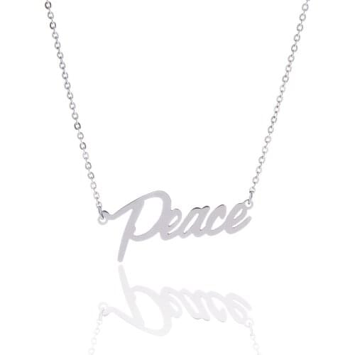 Customized Stainless Steel Necklace Nameplate Choker Pendant English Name Jewelry Necklace AAA Quality 45 Fonts Necklace