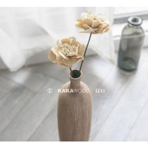 Kakawood Home Soft Decorations Natural Plant Dried Flowers Dried Fruit Design Floral White Flap Hisbiscus Flower Arrangement